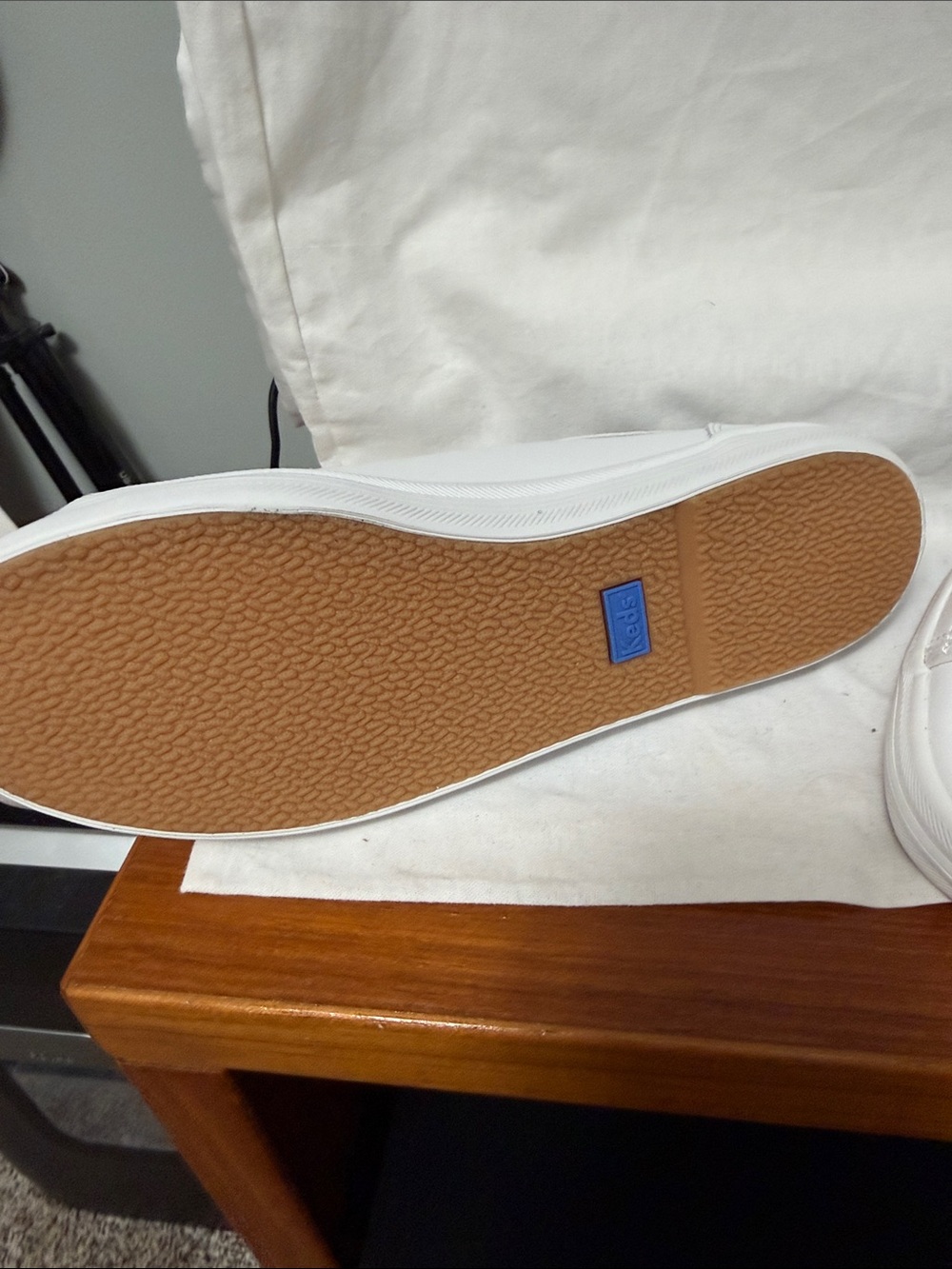 Keds White Sneakers with Navy Accents - Picture 3 of 5
